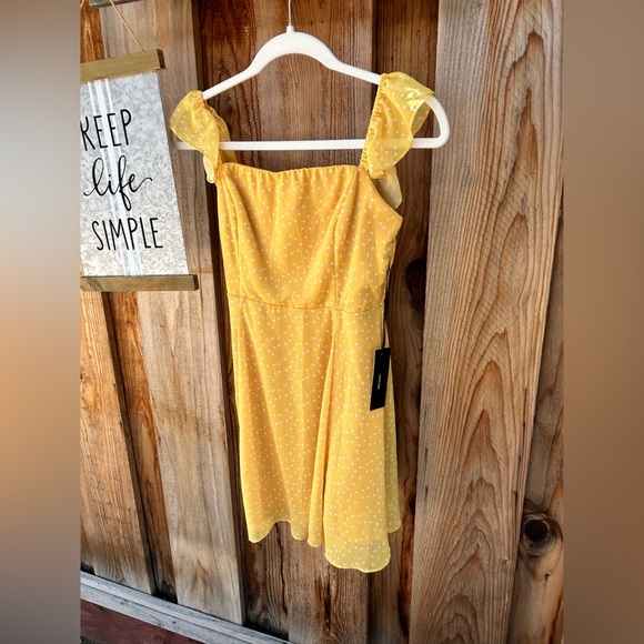 Lulus Other - NWT Lulu’s lined mustard yellow polka dots sleeveless dress size small